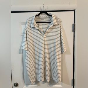 Under armour 4XL polo white/ black stripes great condition